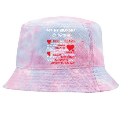 Proud My Grandma In Heaven Happy Mother Day Proud Memorial Gift Tie-Dyed Bucket Hat