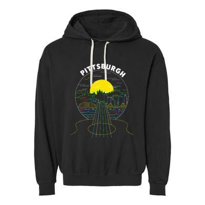 Pittsburgh Music Guitar 412 Pittsburgh Bridges Garment-Dyed Fleece Hoodie