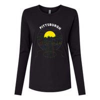 Pittsburgh Music Guitar 412 Pittsburgh Bridges Womens Cotton Relaxed Long Sleeve T-Shirt