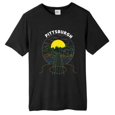 Pittsburgh Music Guitar 412 Pittsburgh Bridges Tall Fusion ChromaSoft Performance T-Shirt