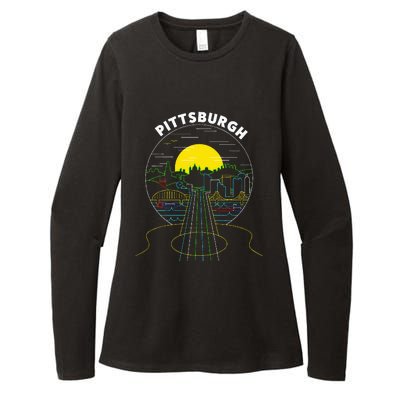 Pittsburgh Music Guitar 412 Pittsburgh Bridges Womens CVC Long Sleeve Shirt