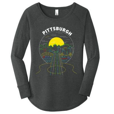 Pittsburgh Music Guitar 412 Pittsburgh Bridges Women's Perfect Tri Tunic Long Sleeve Shirt