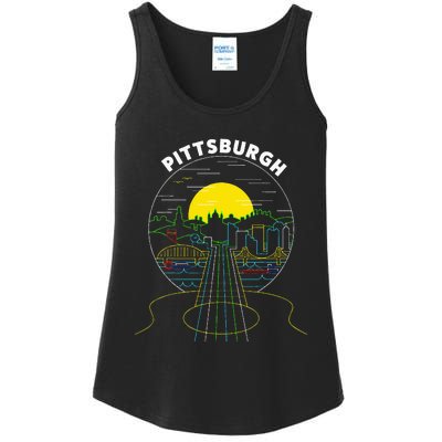 Pittsburgh Music Guitar 412 Pittsburgh Bridges Ladies Essential Tank