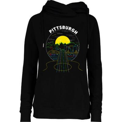 Pittsburgh Music Guitar 412 Pittsburgh Bridges Womens Funnel Neck Pullover Hood