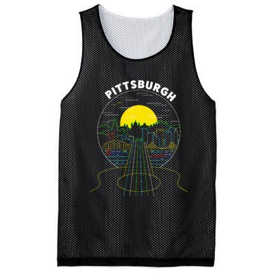 Pittsburgh Music Guitar 412 Pittsburgh Bridges Mesh Reversible Basketball Jersey Tank