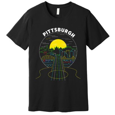 Pittsburgh Music Guitar 412 Pittsburgh Bridges Premium T-Shirt