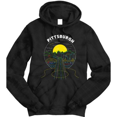 Pittsburgh Music Guitar 412 Pittsburgh Bridges Tie Dye Hoodie