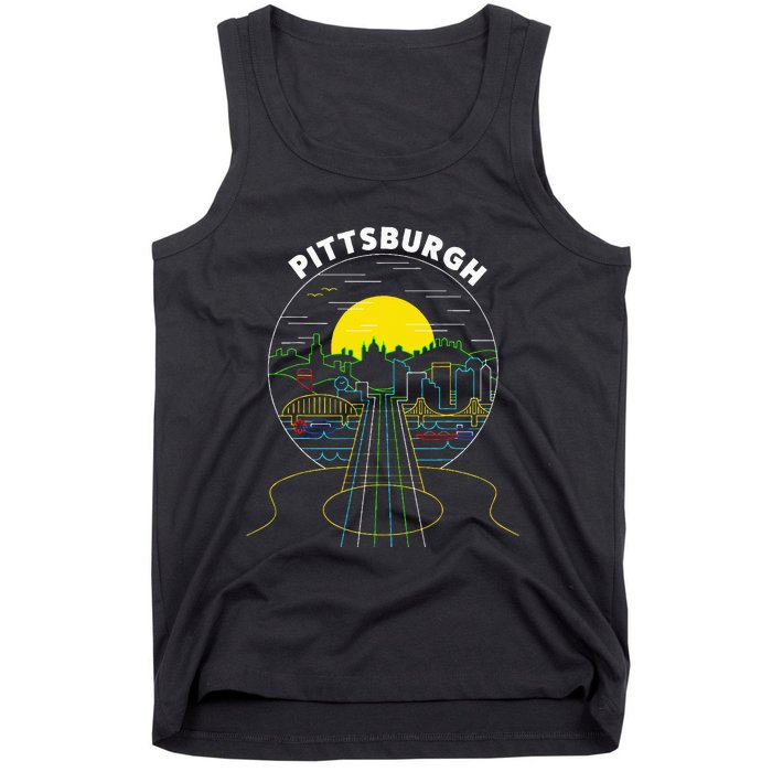 Pittsburgh Music Guitar 412 Pittsburgh Bridges Tank Top