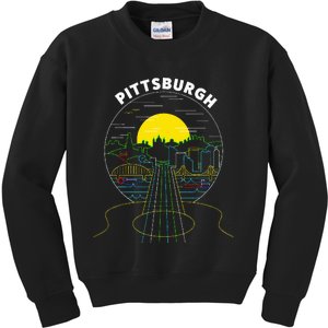 Pittsburgh Music Guitar 412 Pittsburgh Bridges Kids Sweatshirt