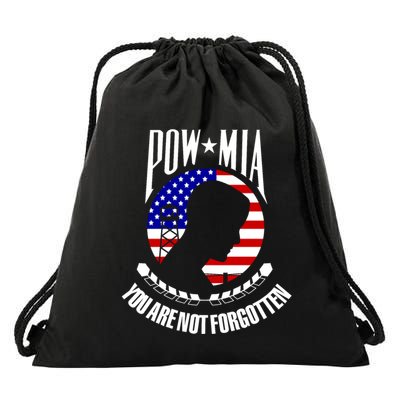Pow Mia Gift American Flag You Are Not Forgotten Gift Drawstring Bag