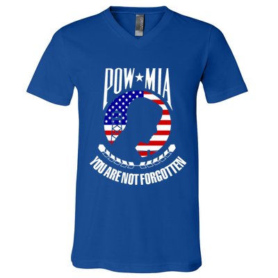 Pow Mia Gift American Flag You Are Not Forgotten Gift V-Neck T-Shirt