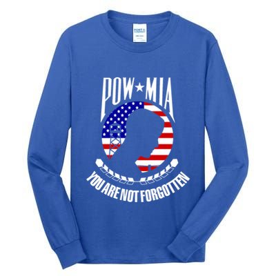 Pow Mia Gift American Flag You Are Not Forgotten Gift Tall Long Sleeve T-Shirt