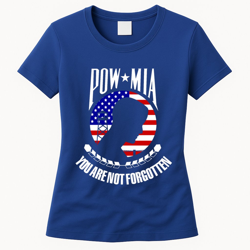 Pow Mia Gift American Flag You Are Not Forgotten Gift Womens T-Shirt