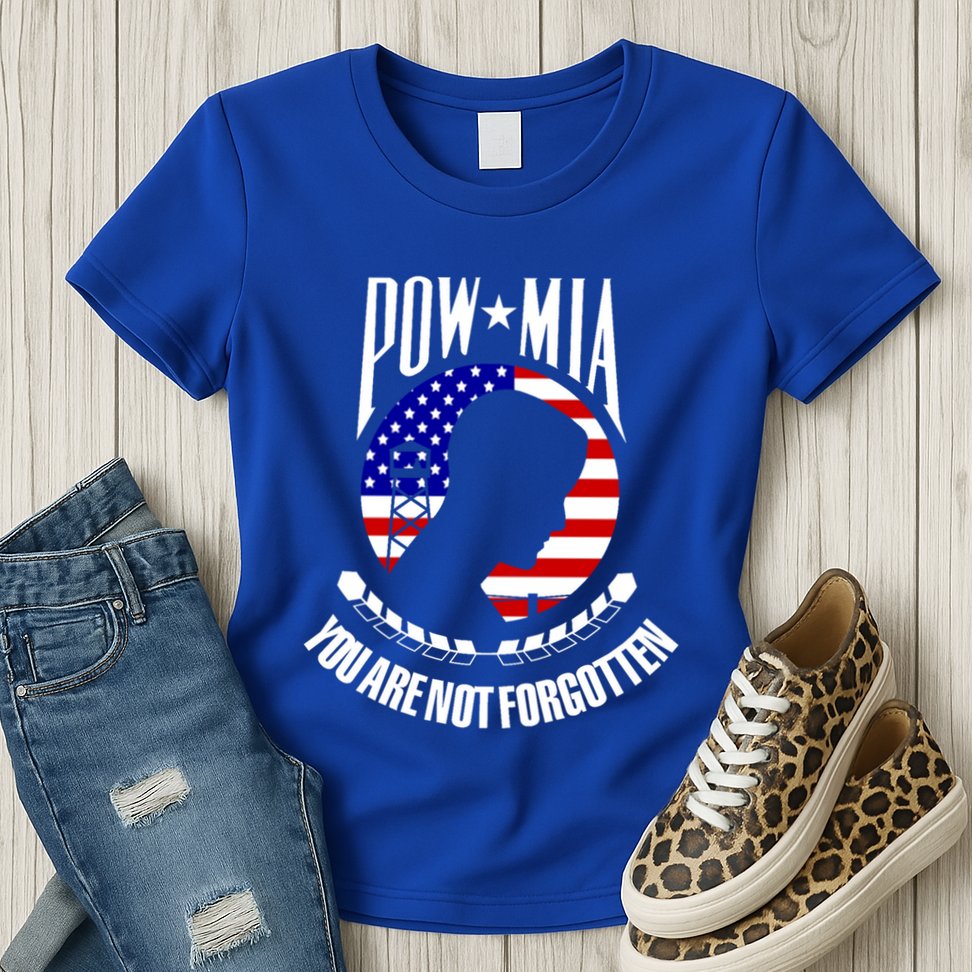 Pow Mia Gift American Flag You Are Not Forgotten Gift Womens T-Shirt