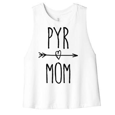 Pyr Mom Gift Cute Great Pyrenees Mom Cute Gift Women's Racerback Cropped Tank