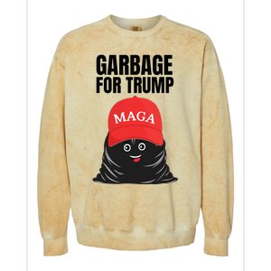 Proud Maga Garbage For Trump Supporter Trash Bag Cartoon Colorblast Crewneck Sweatshirt