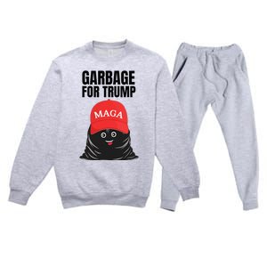 Proud Maga Garbage For Trump Supporter Trash Bag Cartoon Premium Crewneck Sweatsuit Set