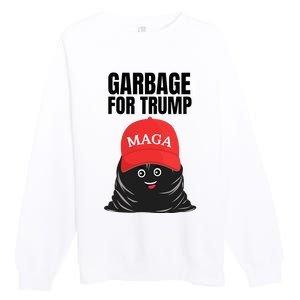 Proud Maga Garbage For Trump Supporter Trash Bag Cartoon Premium Crewneck Sweatshirt