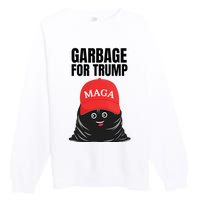 Proud Maga Garbage For Trump Supporter Trash Bag Cartoon Premium Crewneck Sweatshirt