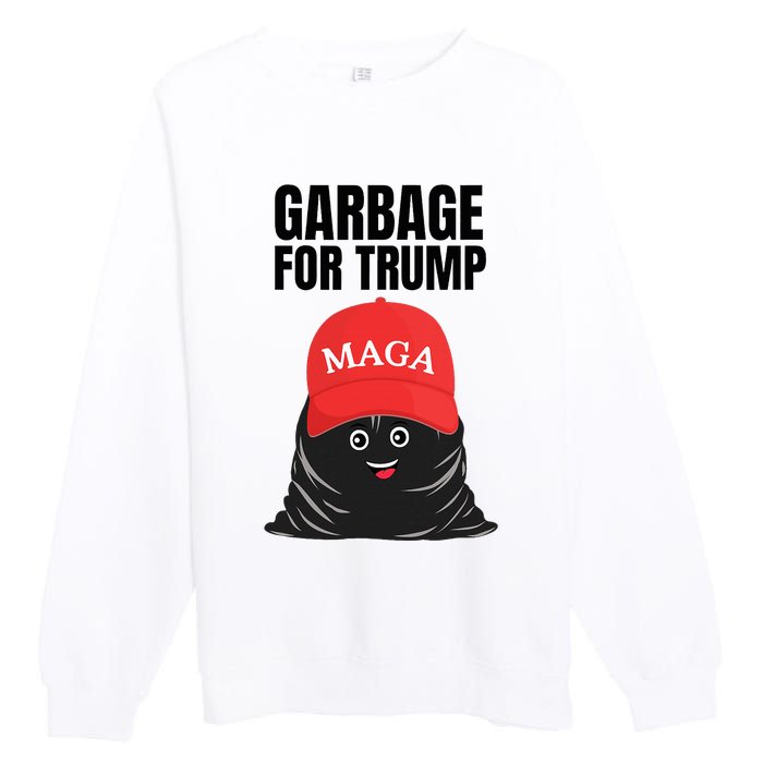 Proud Maga Garbage For Trump Supporter Trash Bag Cartoon Premium Crewneck Sweatshirt