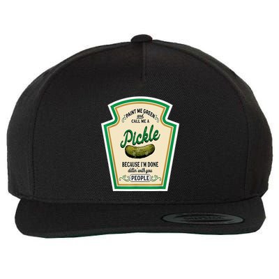 Paint Me Green And Call Me A Pickle Wool Snapback Cap