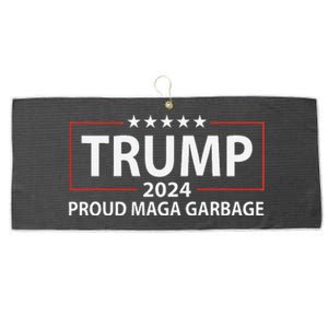 Proud Maga Garbage Trump Supporter Large Microfiber Waffle Golf Towel