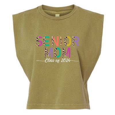 Proud Mom Graduate Leopard Senior Mom Class Of 2024 Garment-Dyed Women's Muscle Tee