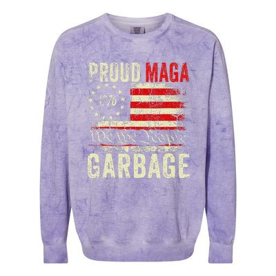 Proud Maga Garbage Make American Garbage Great Again Colorblast Crewneck Sweatshirt