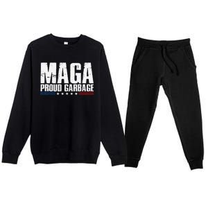 Proud Maga Garbage Trump Supporter Premium Crewneck Sweatsuit Set