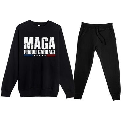 Proud Maga Garbage Trump Supporter Premium Crewneck Sweatsuit Set