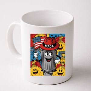 Proud Maga Garbage Trump Supporter Trash Can Cartoon Funny Coffee Mug