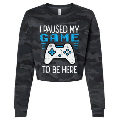 Paused My Game Gamer Controller Gaming Cropped Pullover Crew