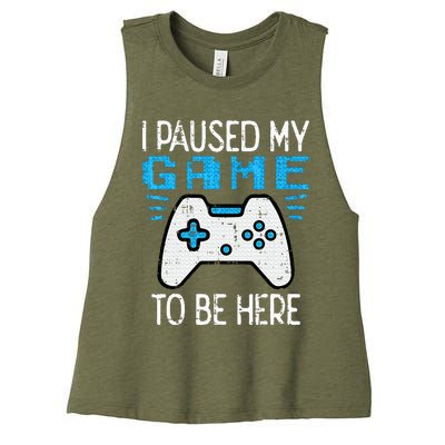 Paused My Game Gamer Controller Gaming Women's Racerback Cropped Tank