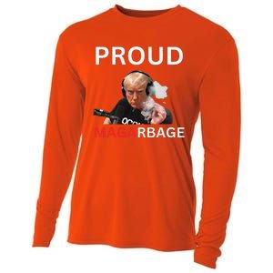 Proud Maga Garbage Proud To Be Garbage Trump Cooling Performance Long Sleeve Crew