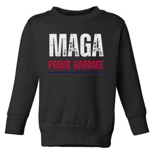 Proud Maga Garbage Garbage For Trump Election 24 Trash Can Toddler Sweatshirt