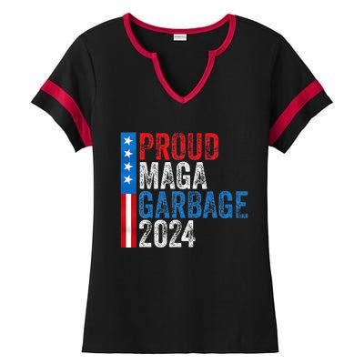 Proud Maga Garbage 2024 Ladies Halftime Notch Neck Tee