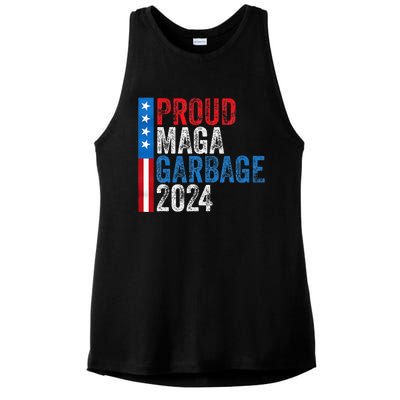 Proud Maga Garbage 2024 Ladies PosiCharge Tri-Blend Wicking Tank