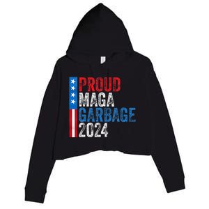 Proud Maga Garbage 2024 Crop Fleece Hoodie