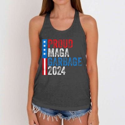 Proud Maga Garbage 2024 Women's Knotted Racerback Tank