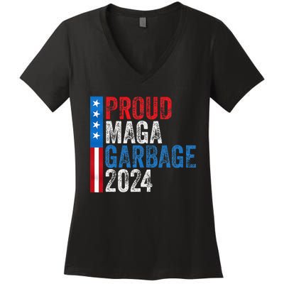 Proud Maga Garbage 2024 Women's V-Neck T-Shirt