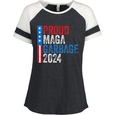 Proud Maga Garbage 2024 Enza Ladies Jersey Colorblock Tee