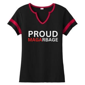 Proud Maga Garbage Trump Supporters Ladies Halftime Notch Neck Tee