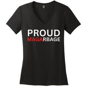 Proud Maga Garbage Trump Supporters Women's V-Neck T-Shirt