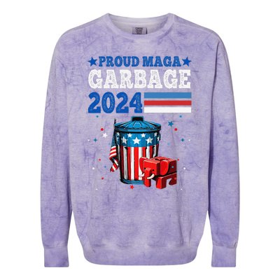 Proud Maga Garbage Trump Supporter Colorblast Crewneck Sweatshirt