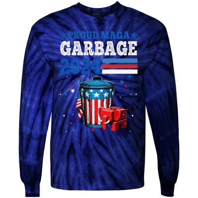 Proud Maga Garbage Trump Supporter Tie-Dye Long Sleeve Shirt