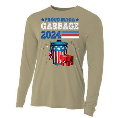 Proud Maga Garbage Trump Supporter Cooling Performance Long Sleeve Crew