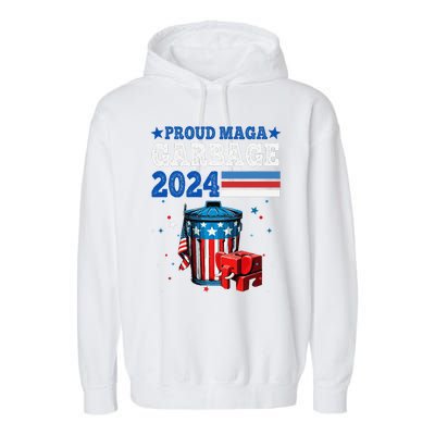 Proud Maga Garbage Trump Supporter Garment-Dyed Fleece Hoodie