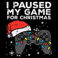 Paused My Game Christmas Gamer Xmas Flexfit Unipanel Trucker Cap