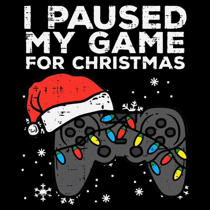 Paused My Game Christmas Gamer Xmas Flexfit Unipanel Trucker Cap