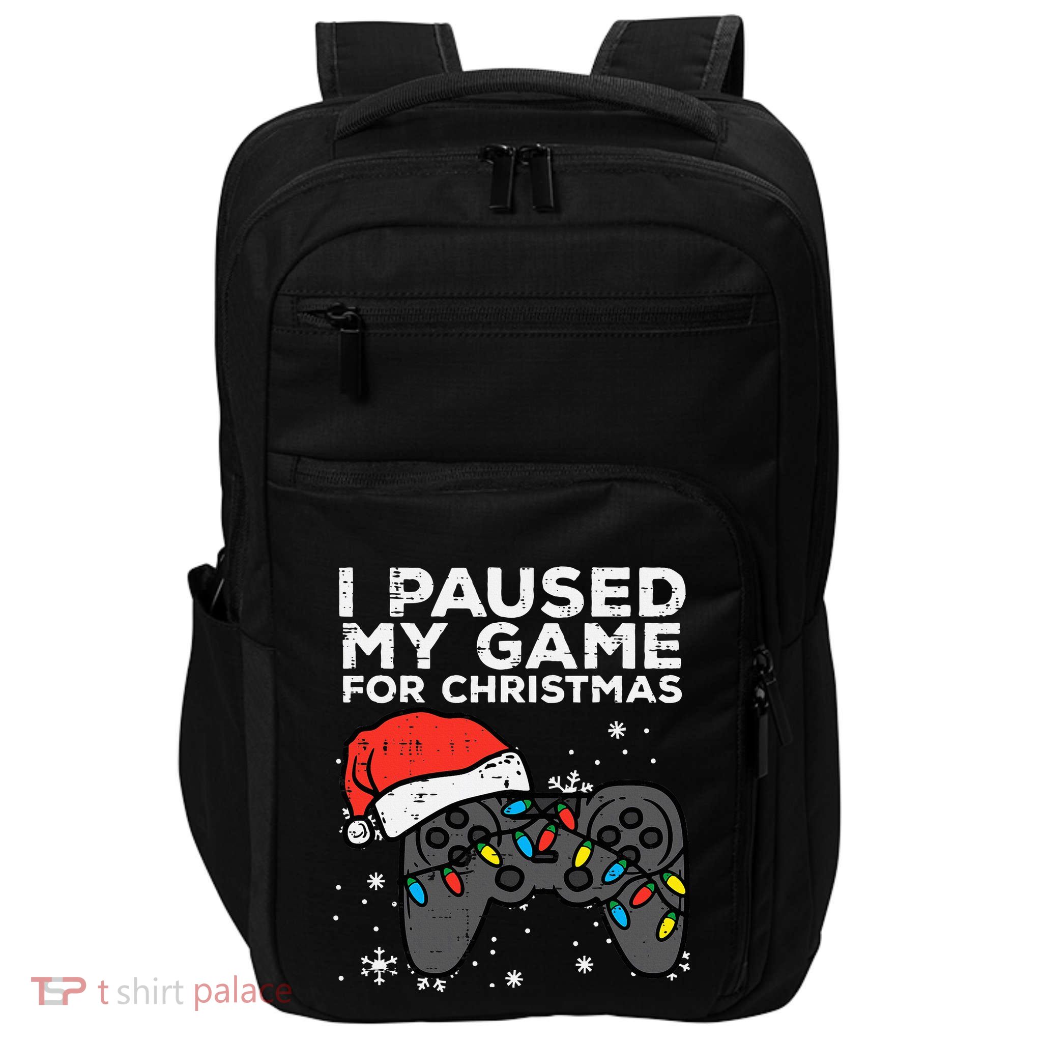 Paused My Game Christmas Gamer Xmas Impact Tech Backpack